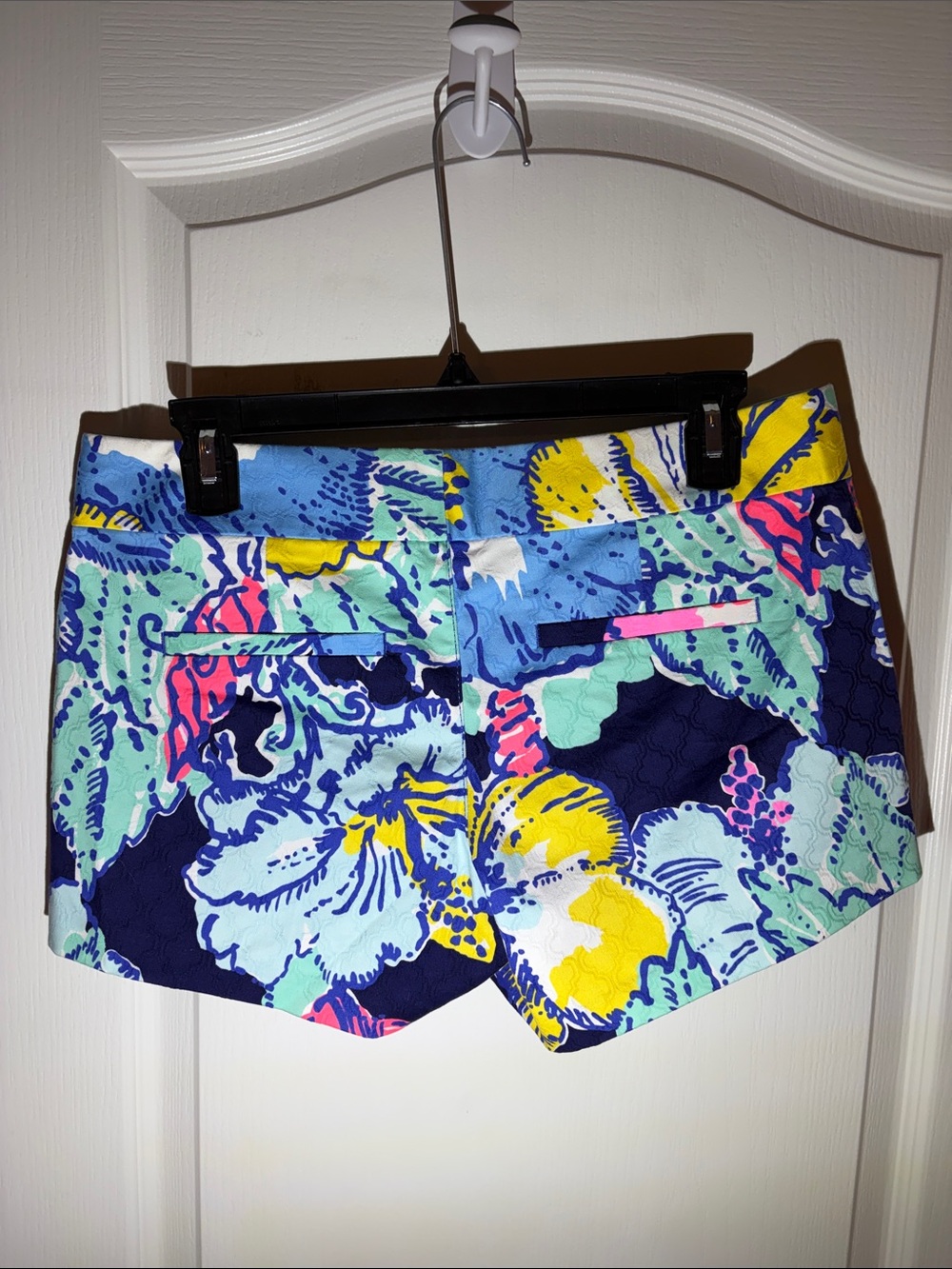 Lilly Pulitzer - Floral Print Women’s Shorts - Navy Multi - Picture 2 of 7